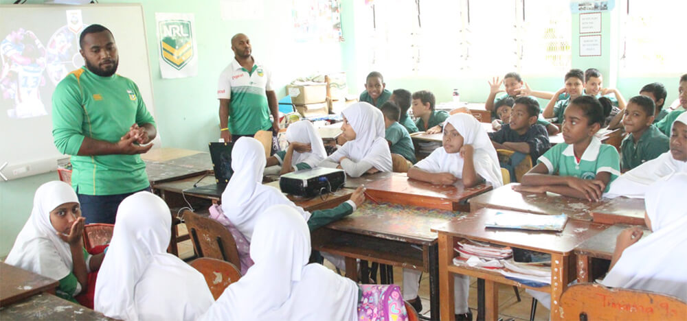 The League for Life program in Fiji delivers a range of rugby league-themed activities and positive social messages.