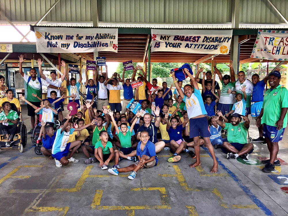 The League for Life program in Fiji delivers a range of rugby league-themed activities and positive social messages.