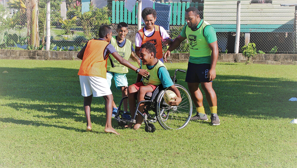 The League for Life program in Fiji delivers a range of rugby league-themed activities and positive social messages.