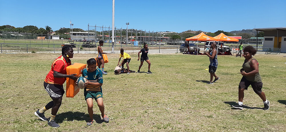 The PNG Rugby Union Inclusion Impact program focuses on the inclusion of women and girls, and those who are hard of hearing or deaf, in all aspects of rugby union.