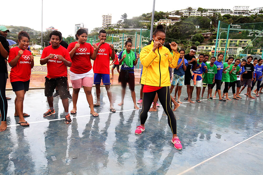 Playing football in Papua New Guinea