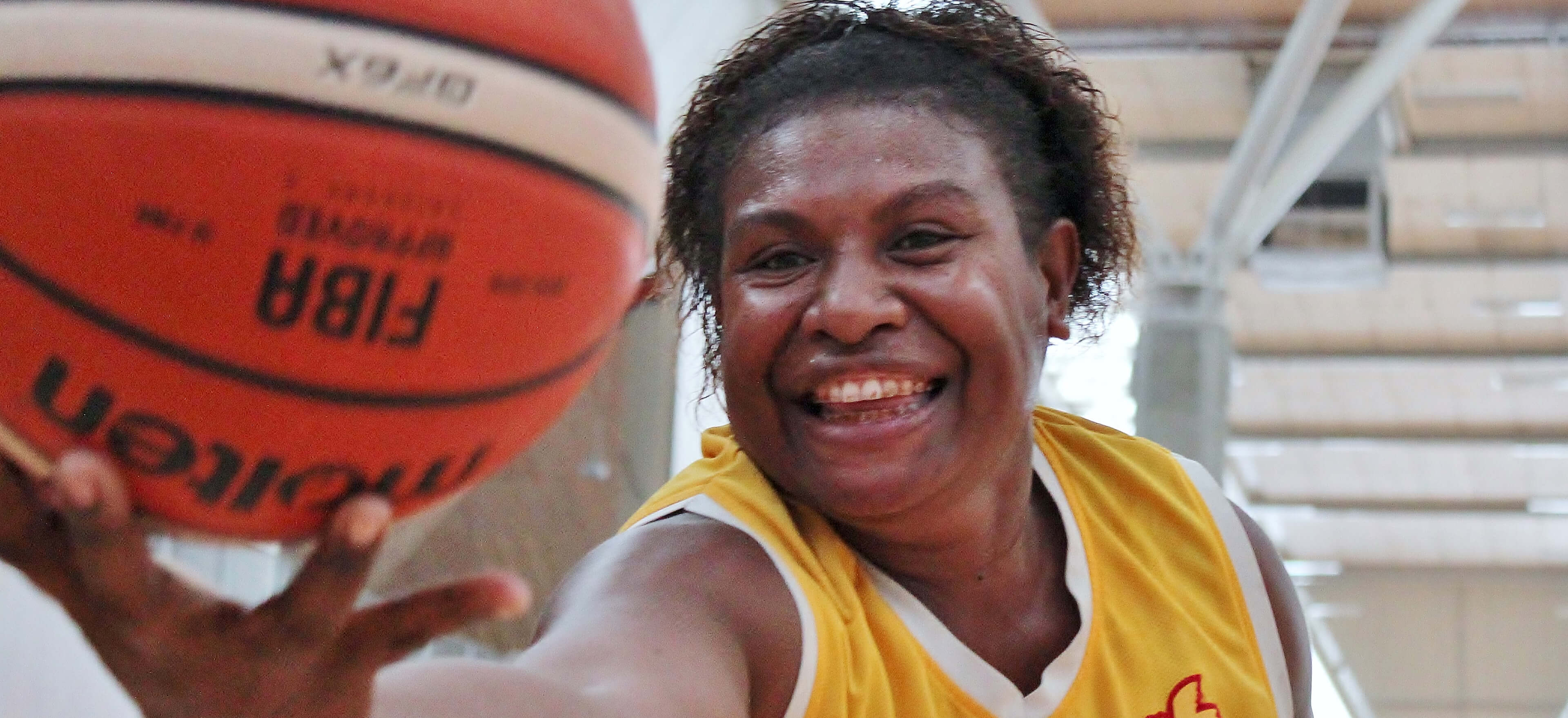 woman with basketball