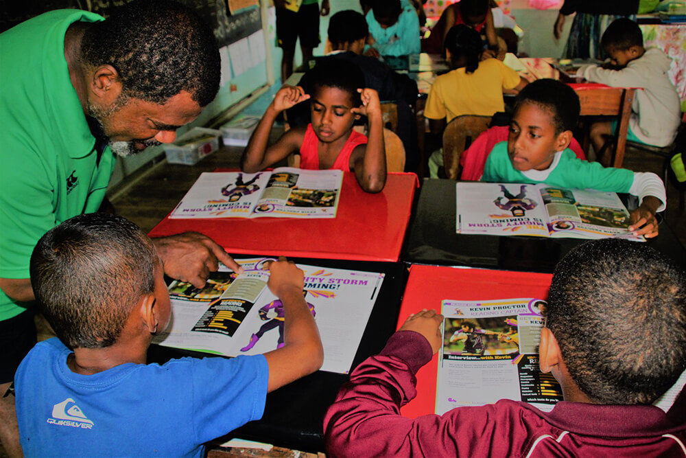 The League for Life program in Fiji delivers a range of rugby league-themed activities and positive social messages.