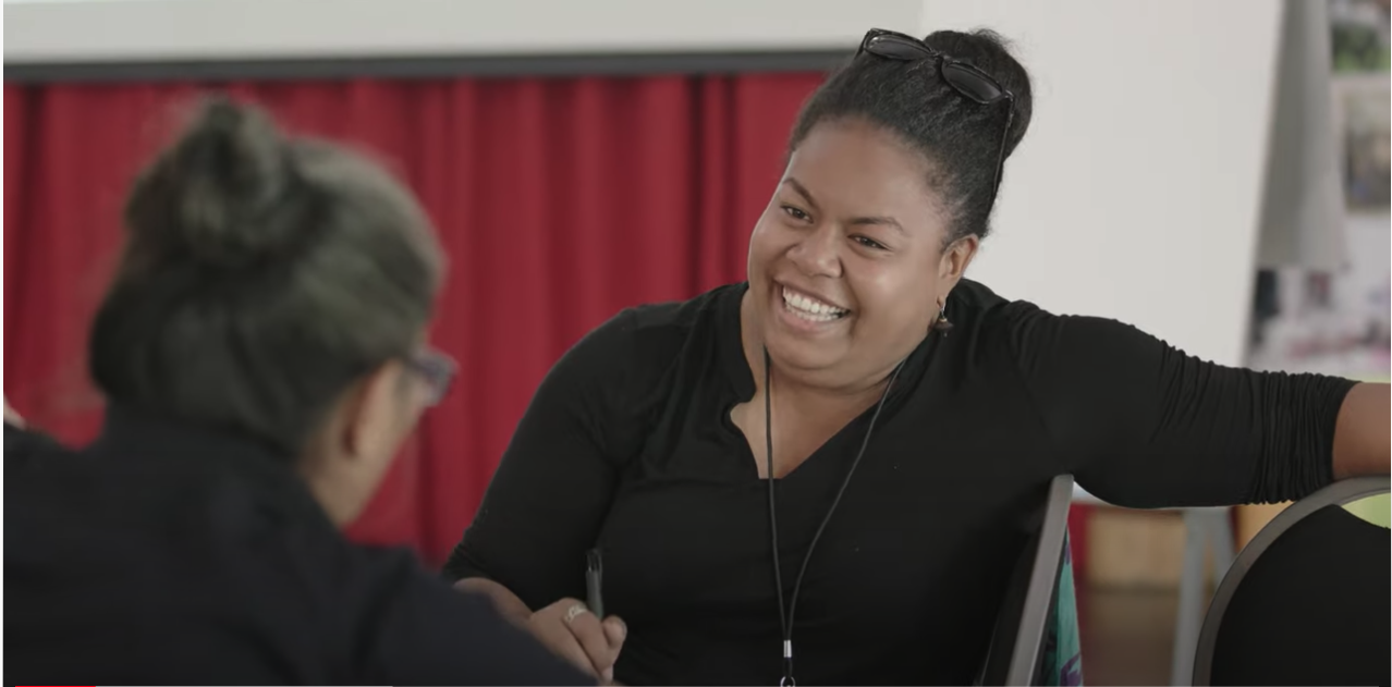 woman laughing