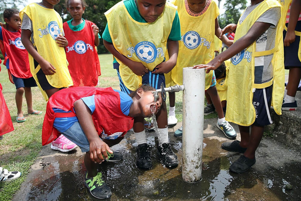 boy drinking water