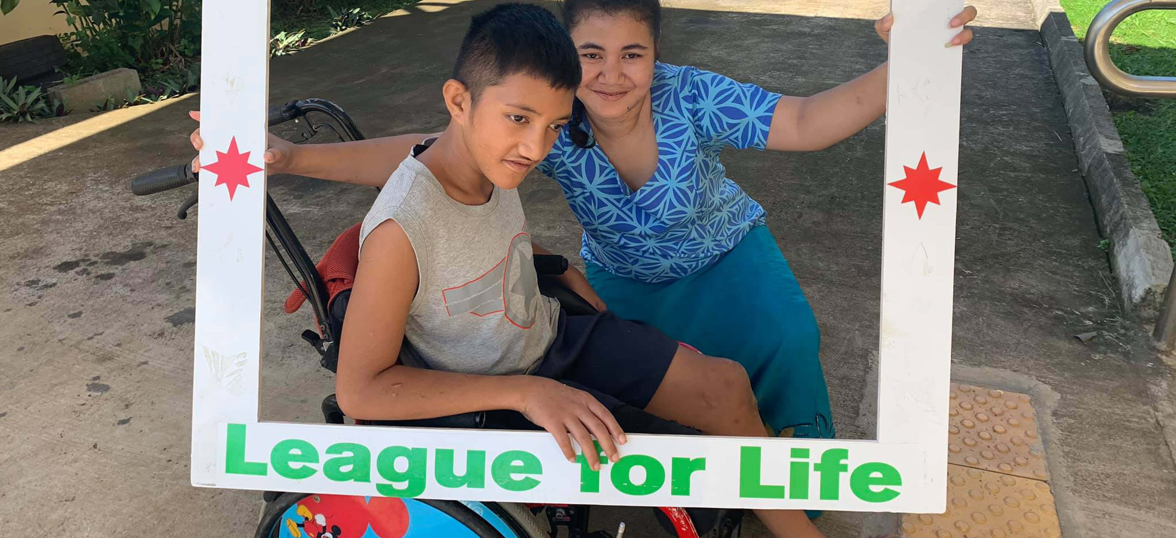 Young people of all abilities enjoying rugby league in Saoa