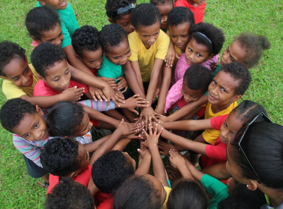 Young league players join hands 