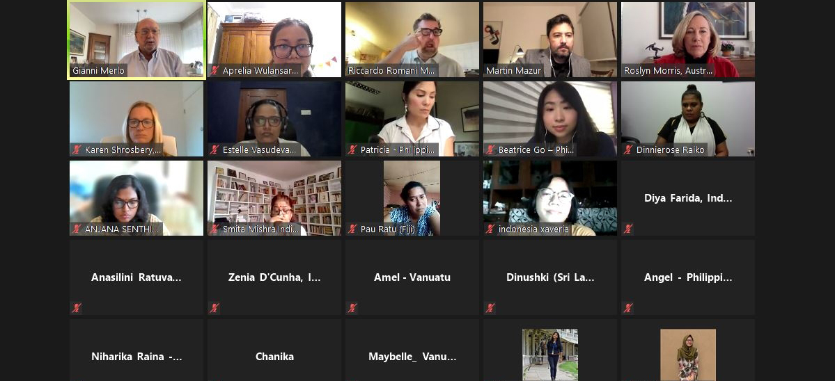 People on a video call attending a workshop
