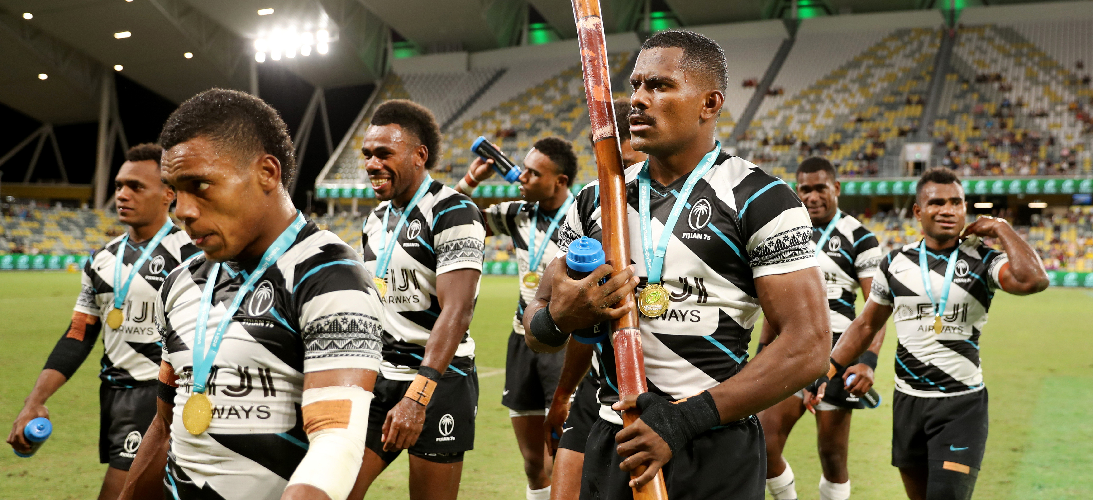 Fijian male rugby players with medals