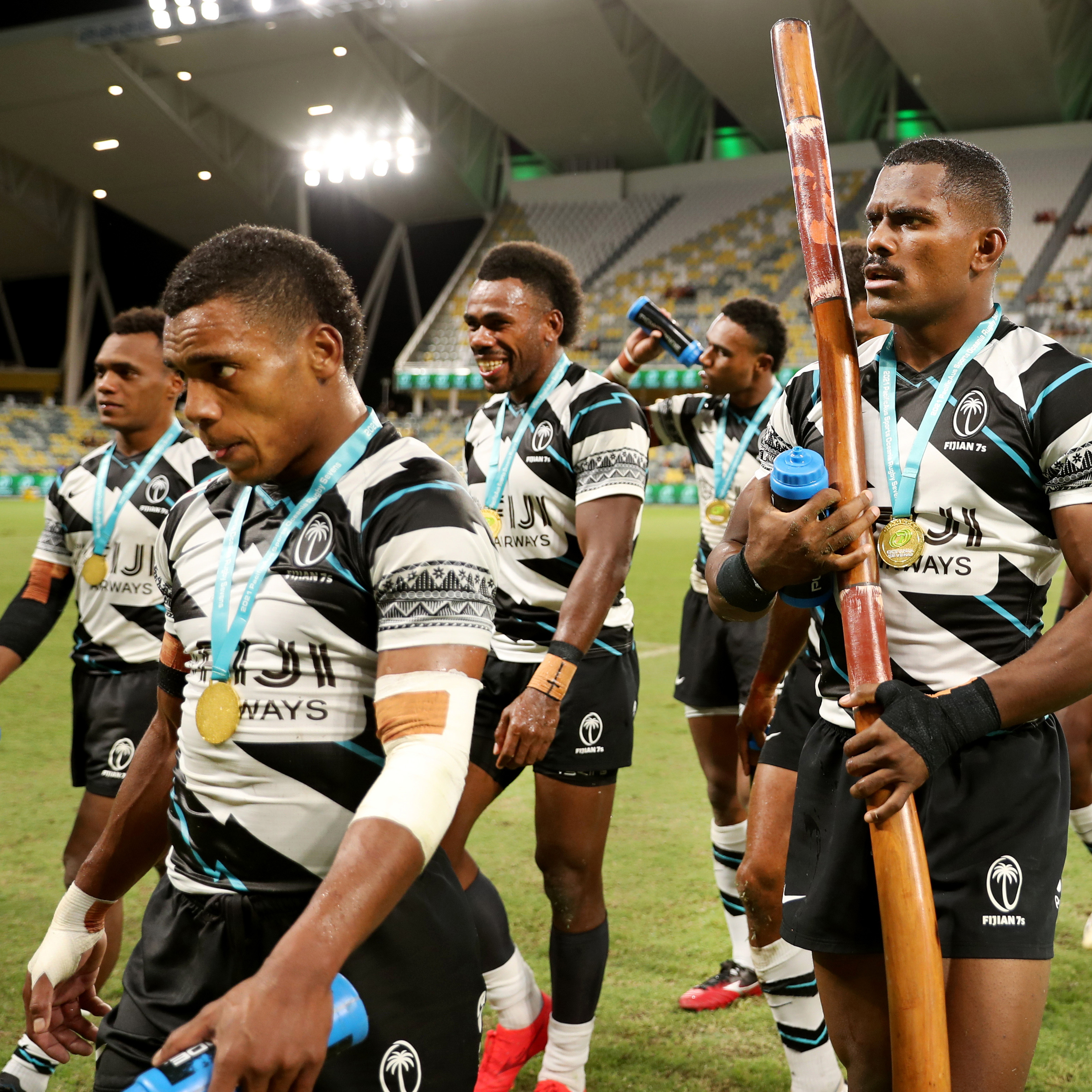 Fijian male rugby players with medals