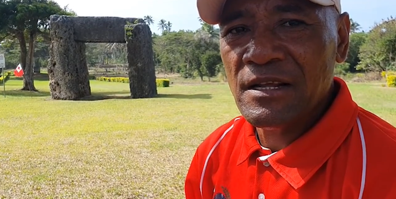 A man in Tonga presenting a video