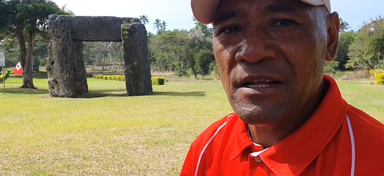 A man in Tonga presenting a video