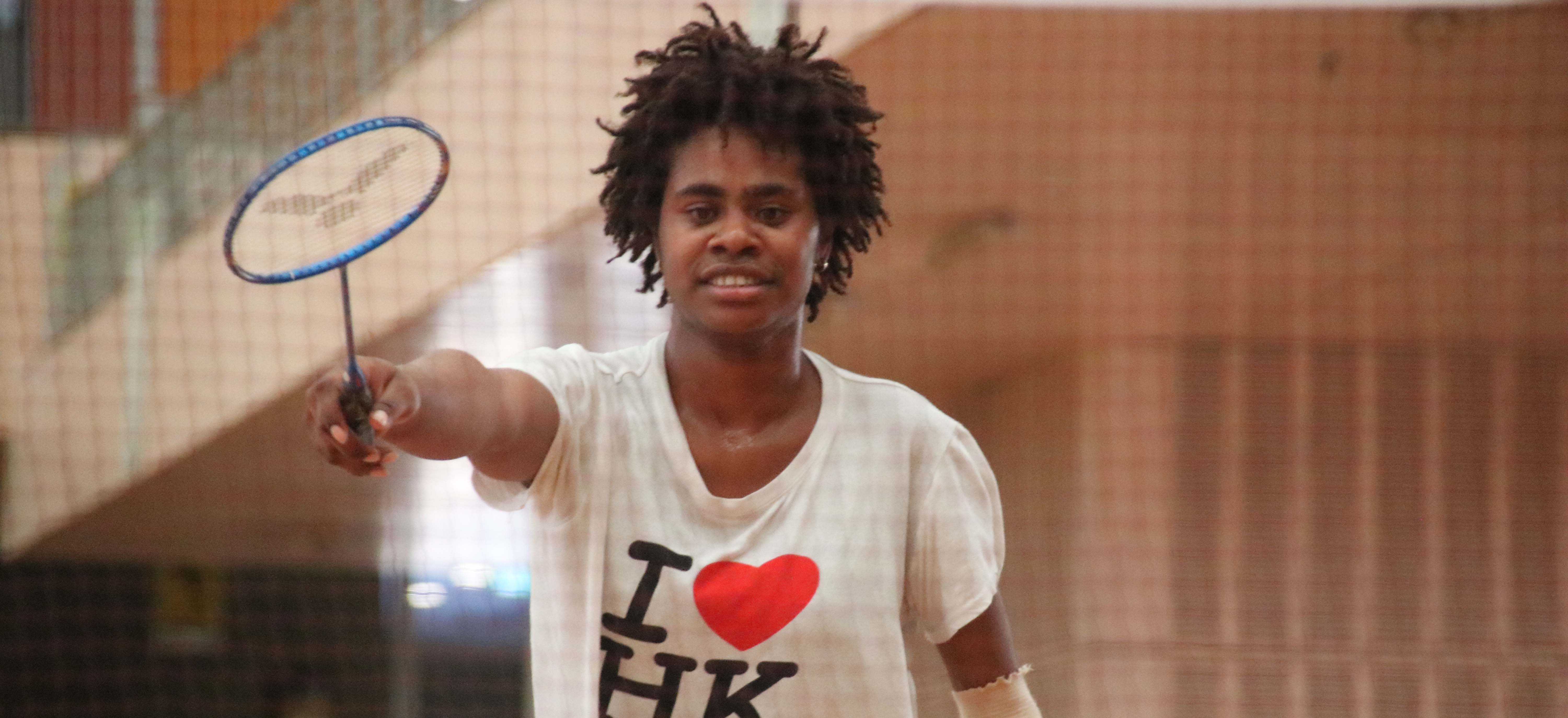 A female Para-badminton player 