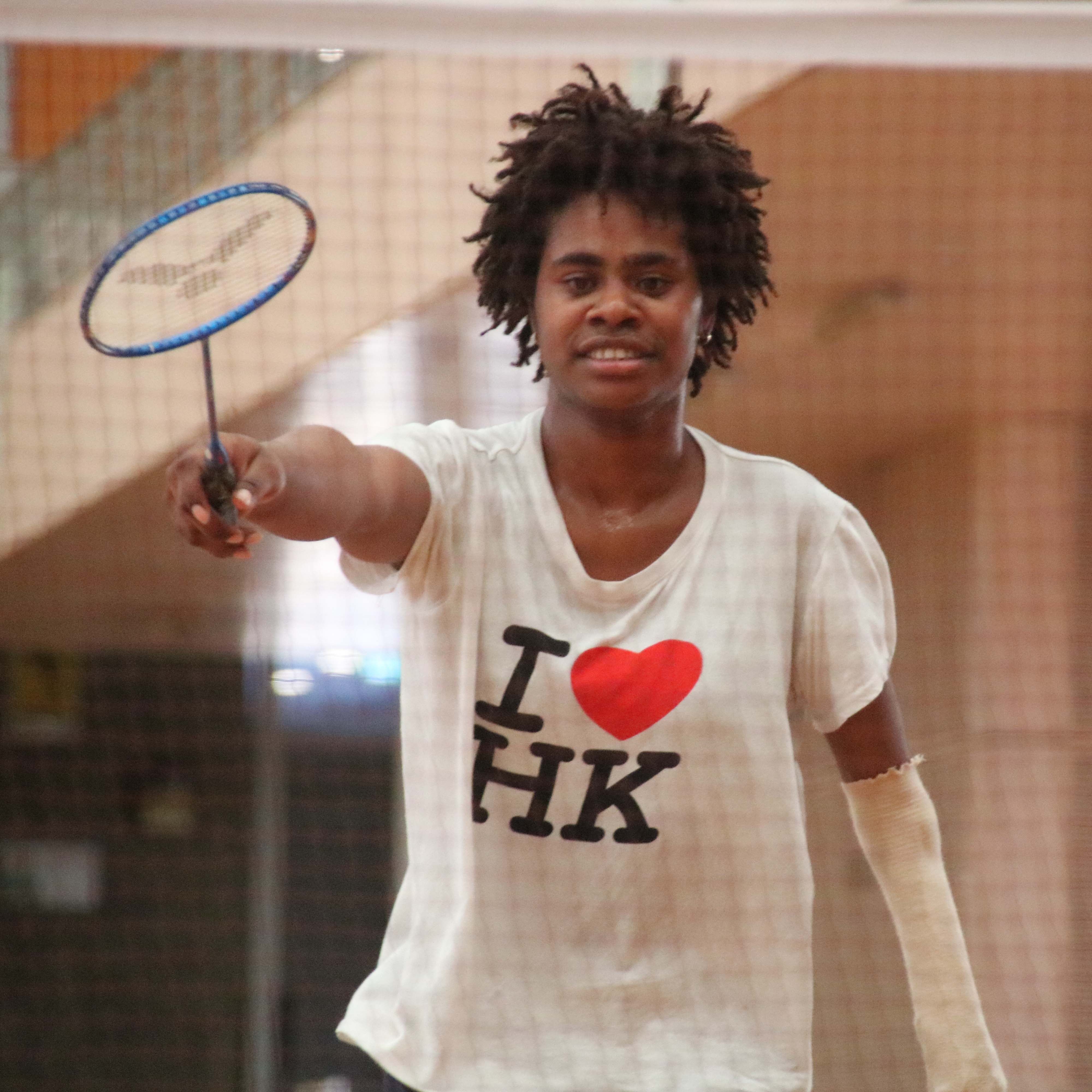 A female Para-badminton player