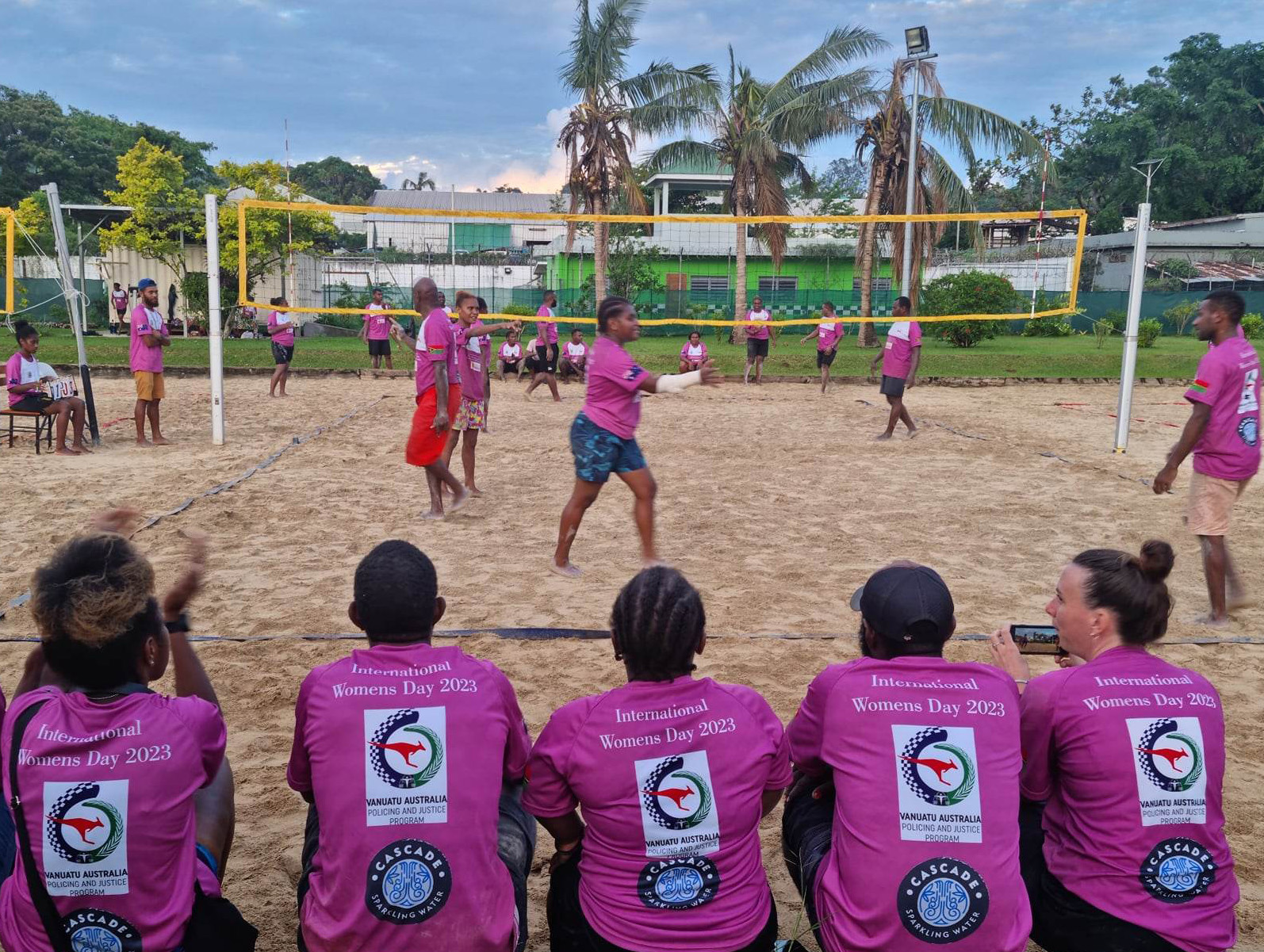 People watching beach volleyball in Vanuatu 