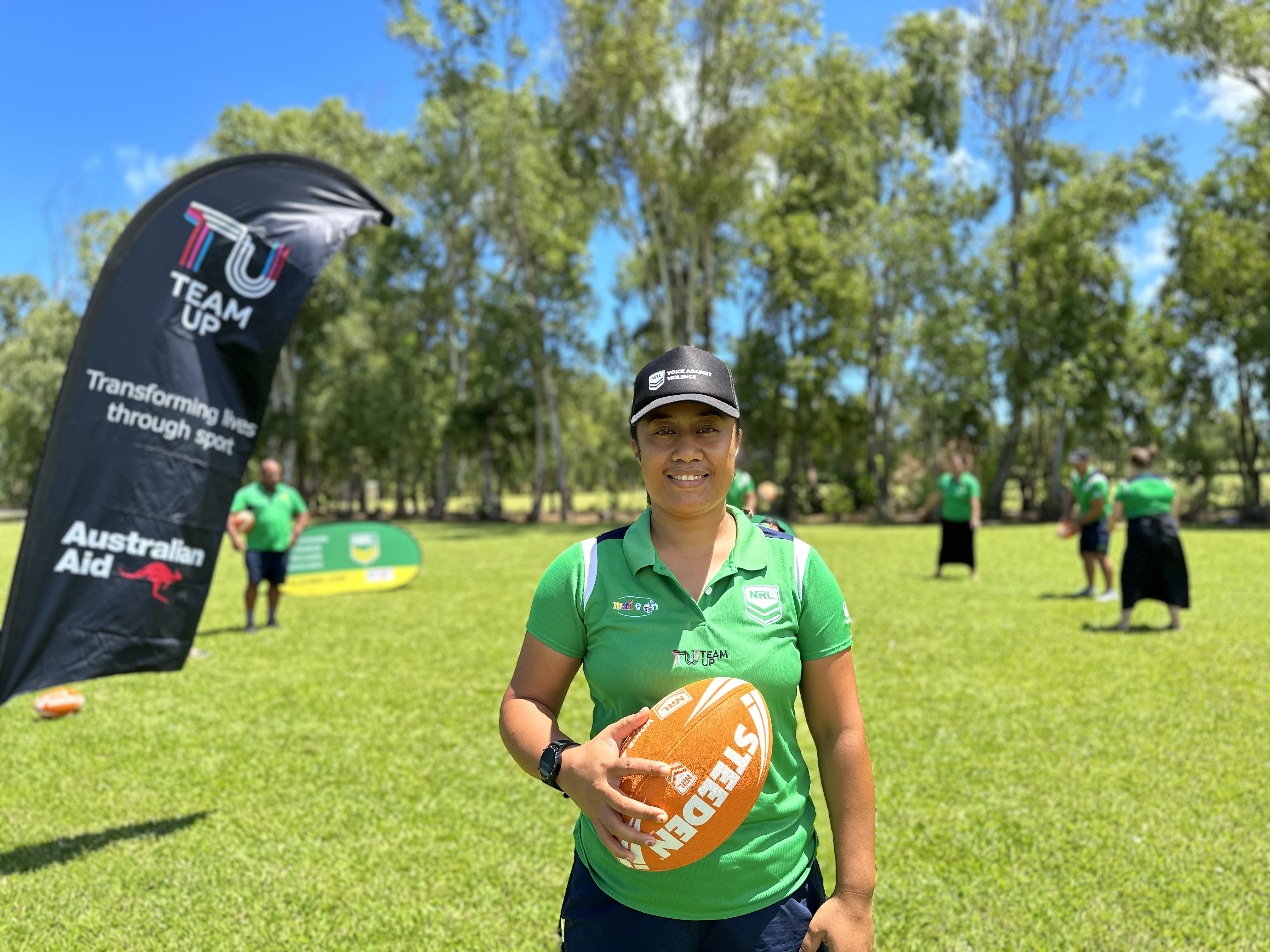 Lupe at the rugby league grounds  