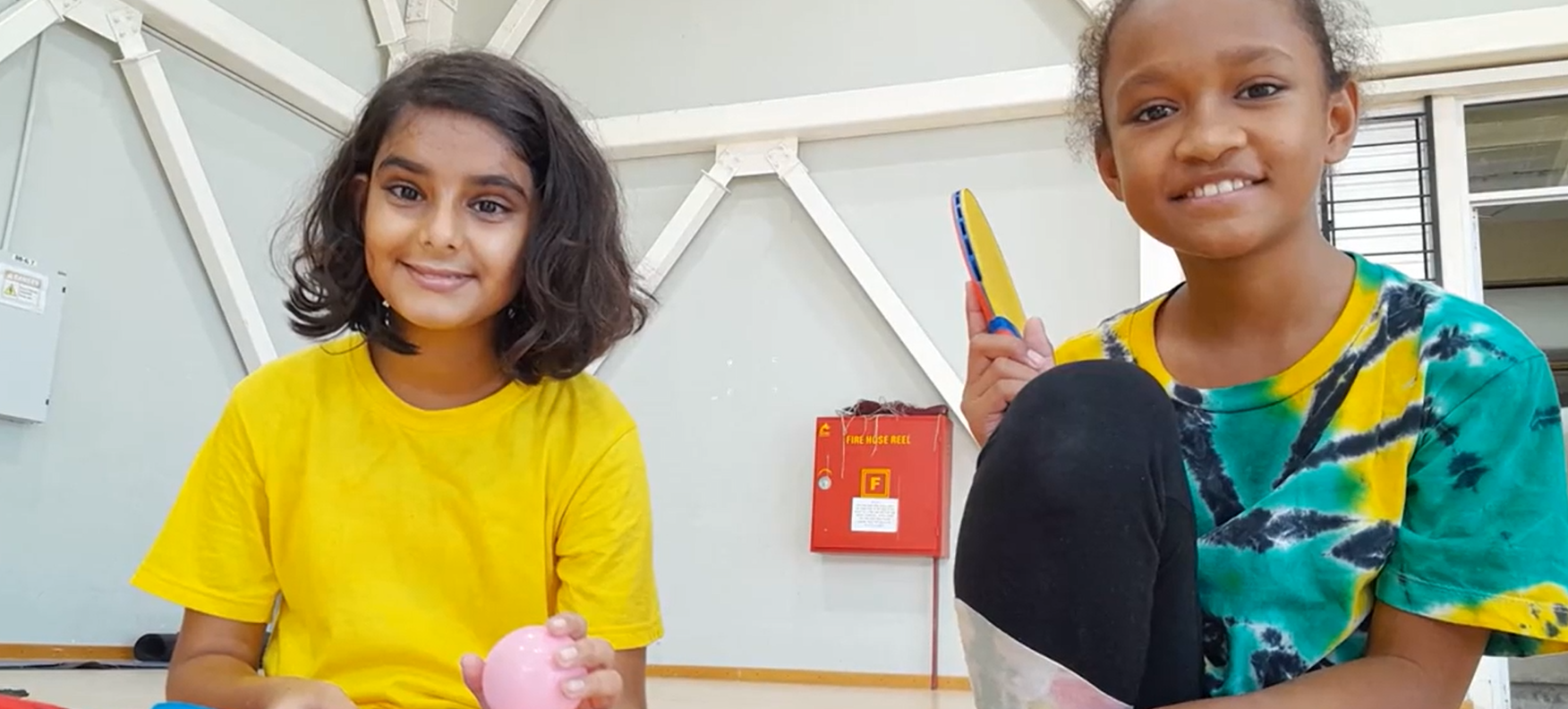Girls in Fiji enjoying table tennis
