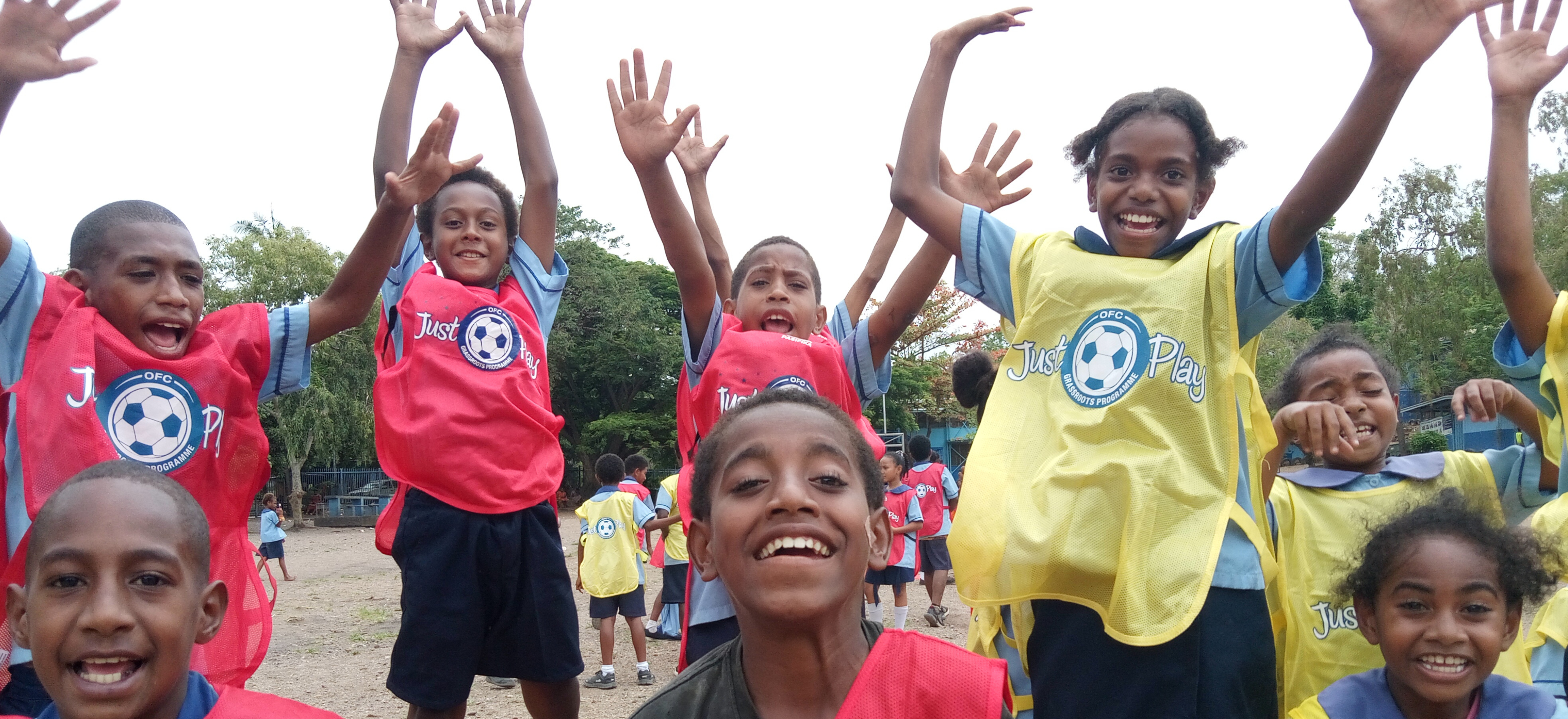 Children jumping in the air