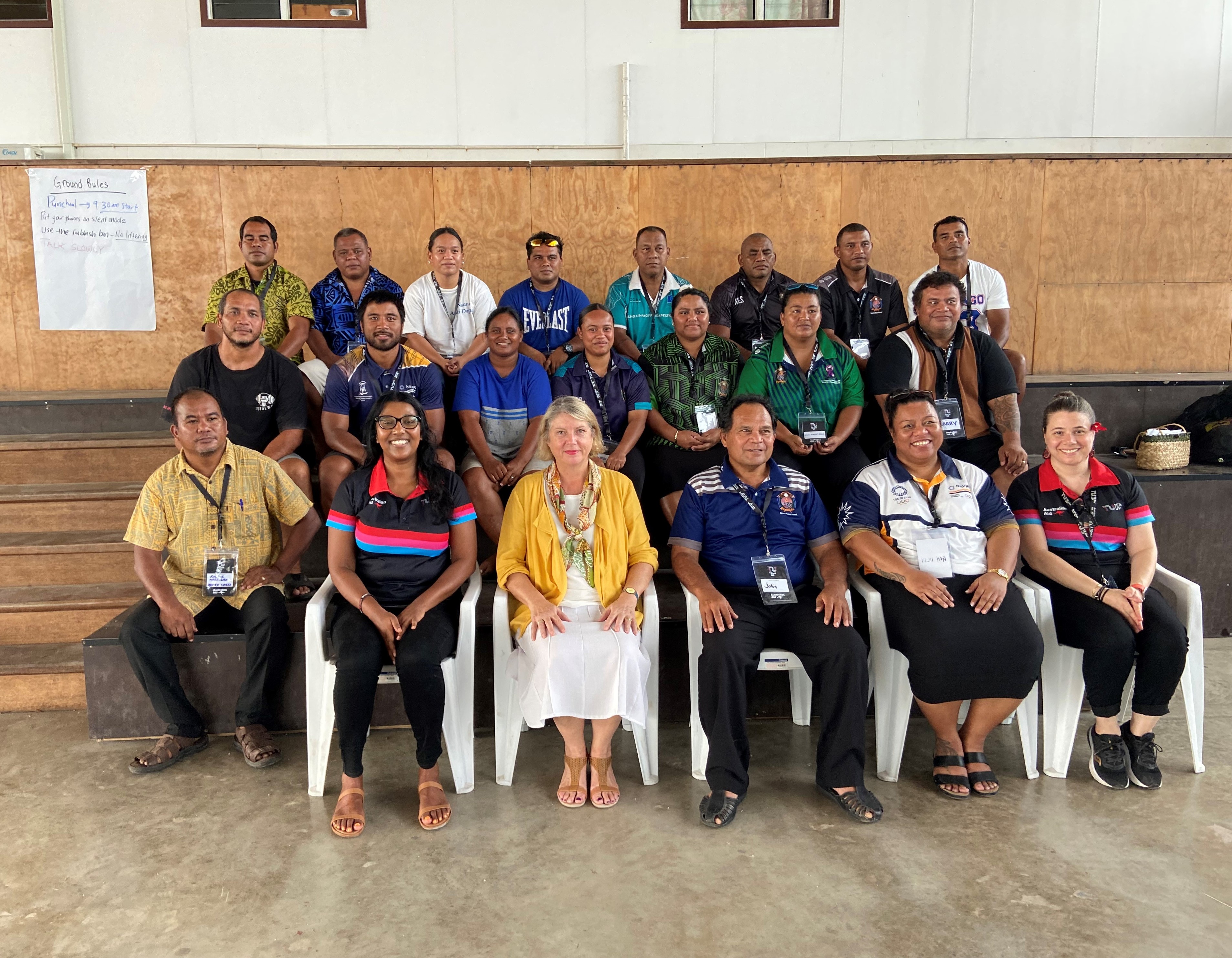 Workshop attendees pose for a group photo
