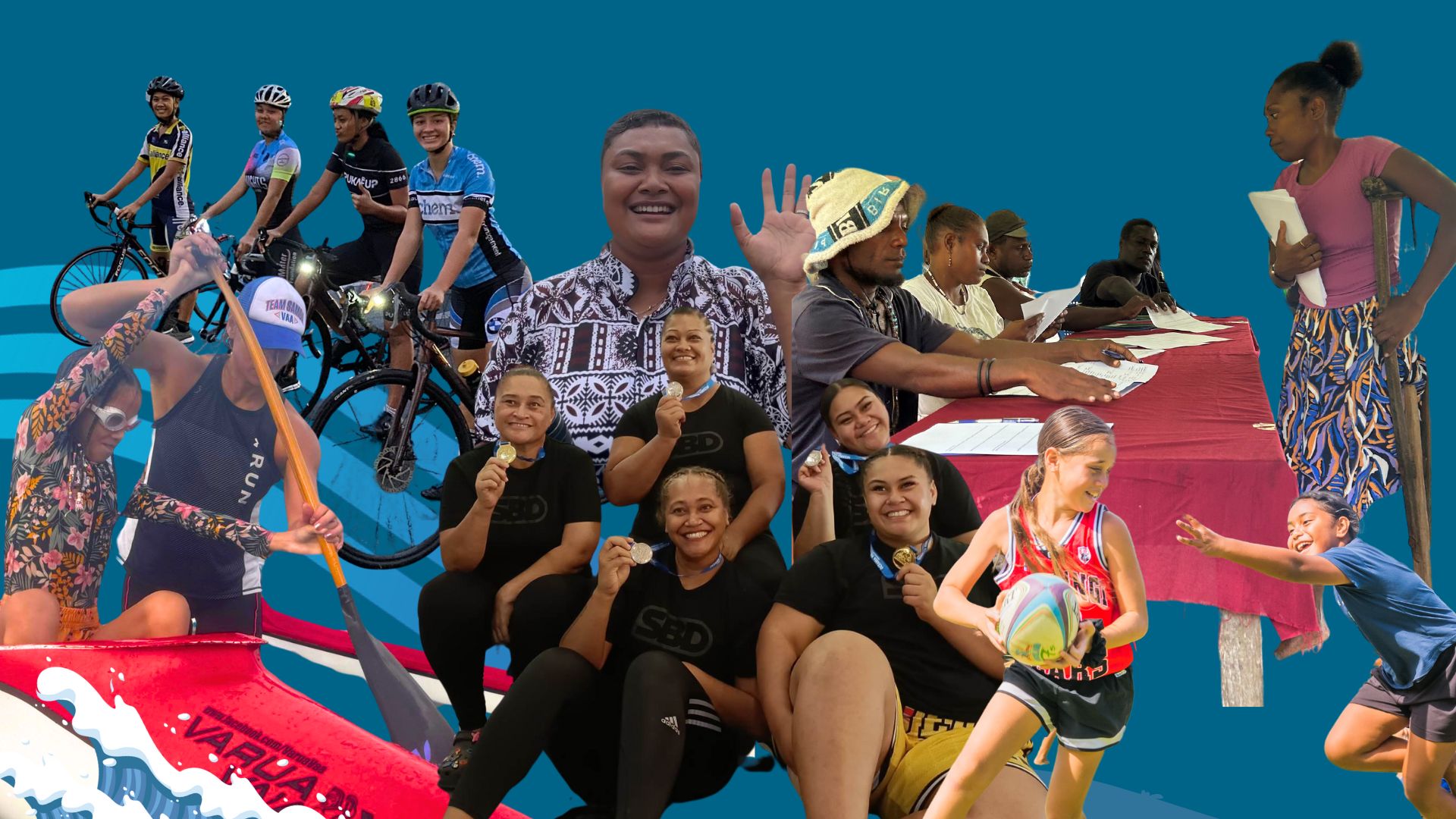 Image showing various sports grant recipients from the Pacific