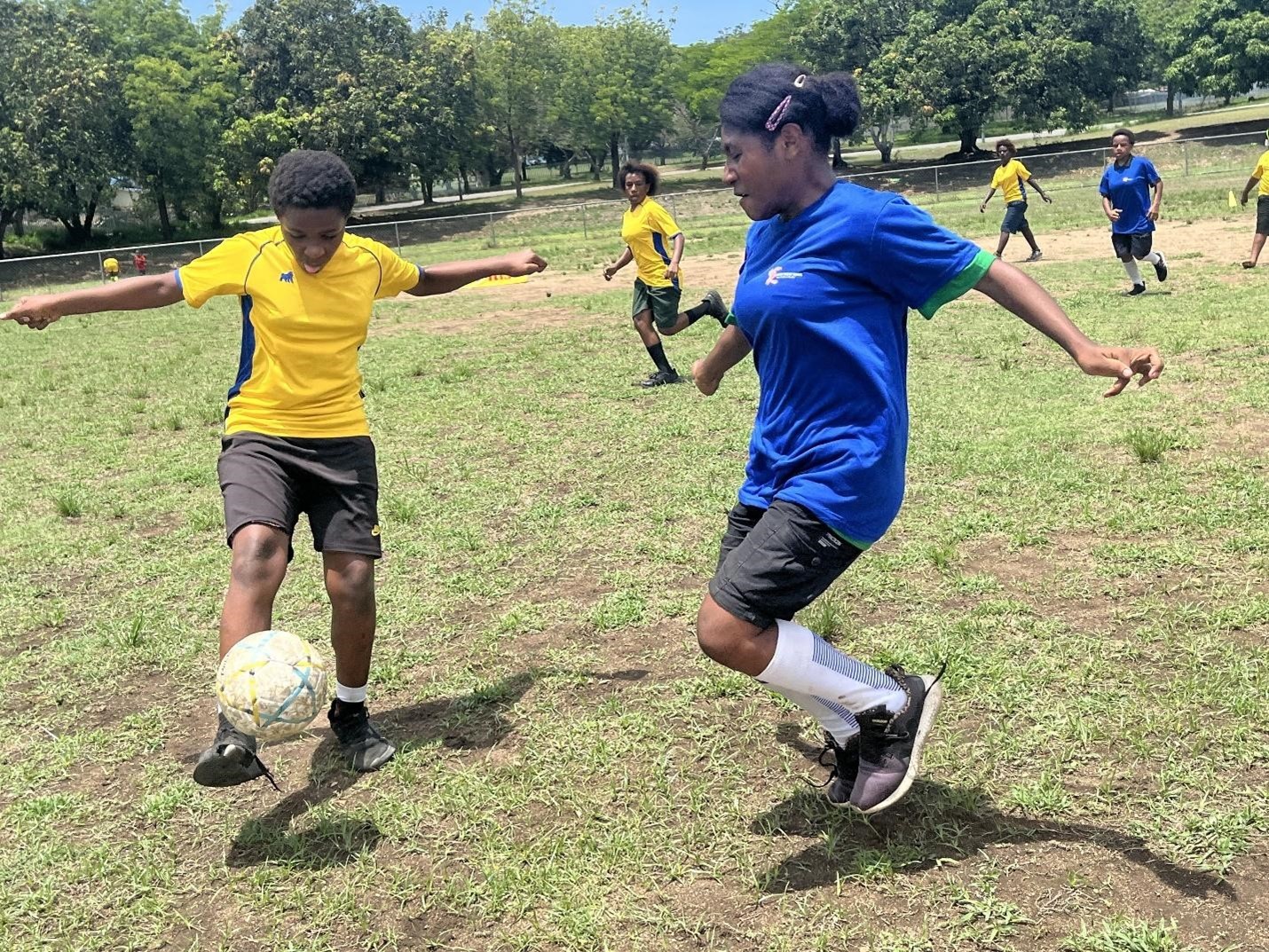 Participants competing in the Unified football match organised by Special Olympics PNG. 