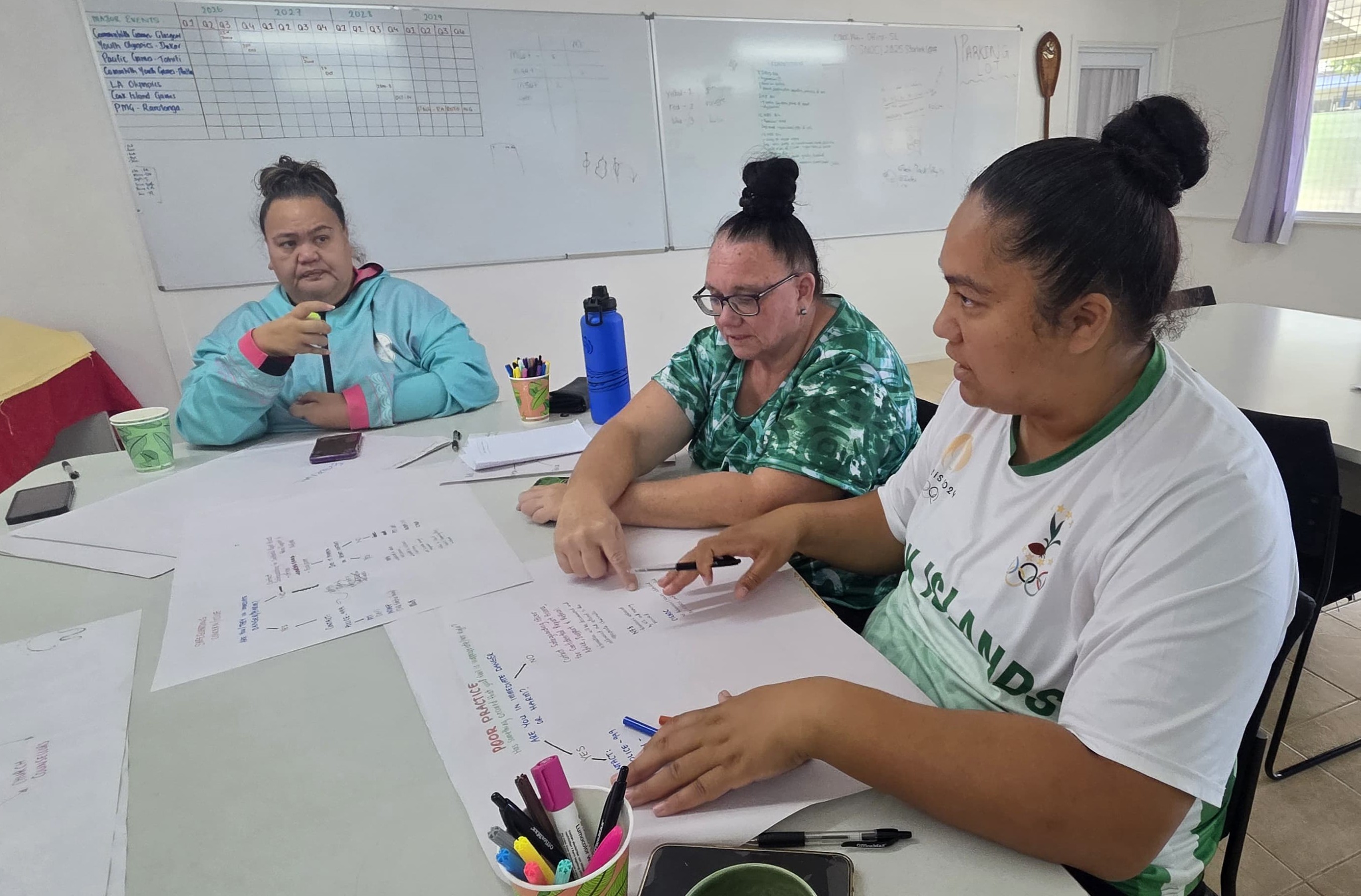 Participants take part in a group discussion during the safeguarding awareness workshop.